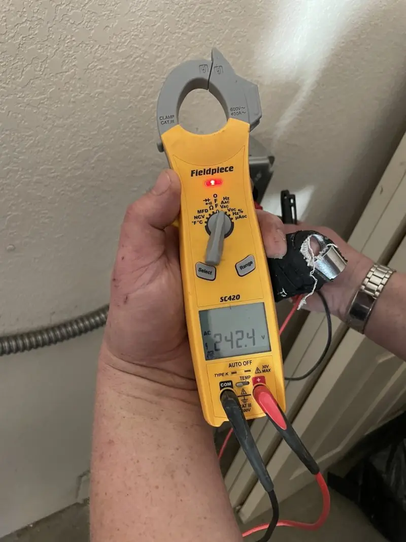 Voltage testing with clamp meter during Generator Installation in Castro Valley
